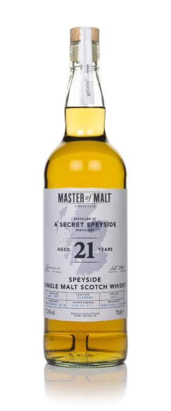 Master of Malt Secret Speyside Distillery 21 Year Old Single Cask