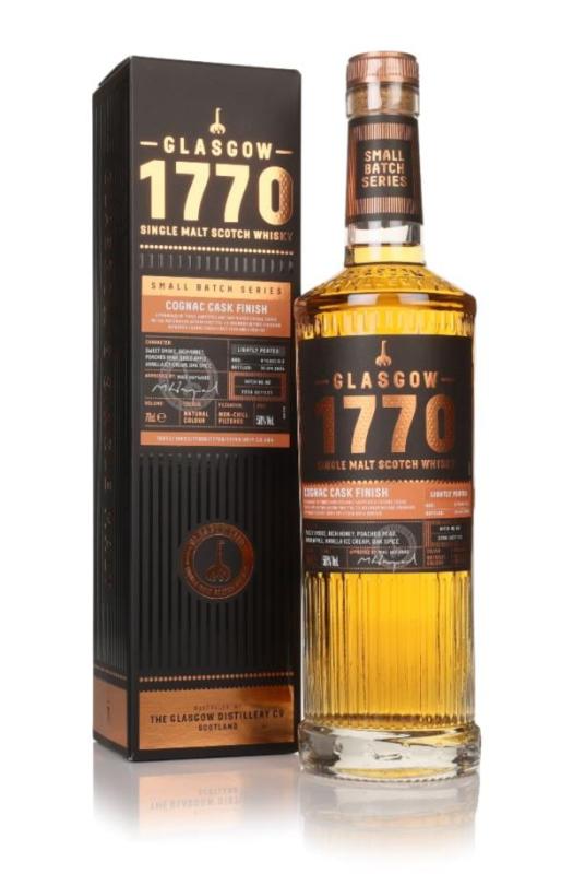 Glasgow 1770 Cognac Cask Finish - Batch 2 (Lightly Peated) Single Malt Whisky