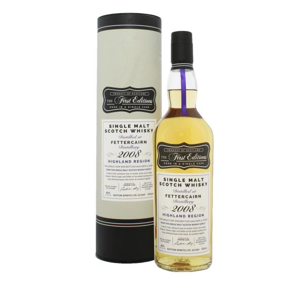 Fettercairn First Editions Fettercairn 2008 13 Year Old Limited Edition Single Cask Highland Single Malt Scotch Whisky 70cl