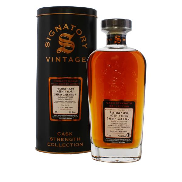 Signatory Vintage Pulteney 2008 14 Year Old Sherry Finish Limited Edition Single Cask Highland Single Malt Scotch Whisky 70cl