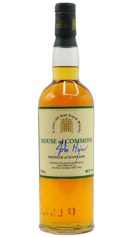 House of Commons House of Commons Signed By John Major Blended Scotch 8 year old Whisky