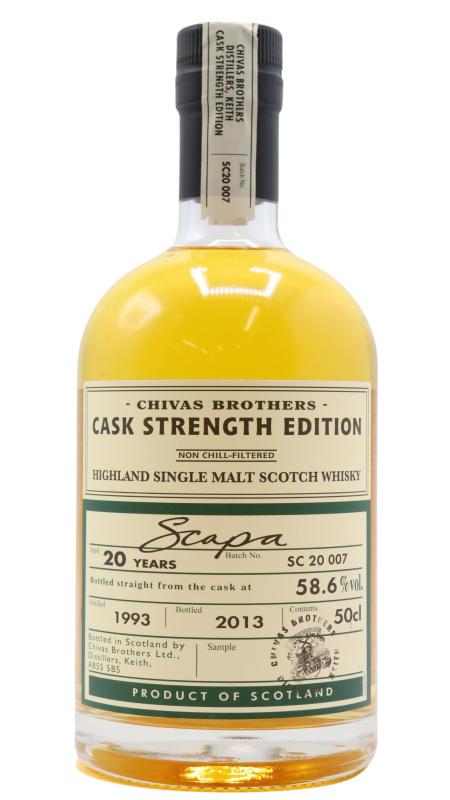 Scapa Scapa Chivas Brothers Cask Strength Edition Single Malt 1993 20 year old Whisky
