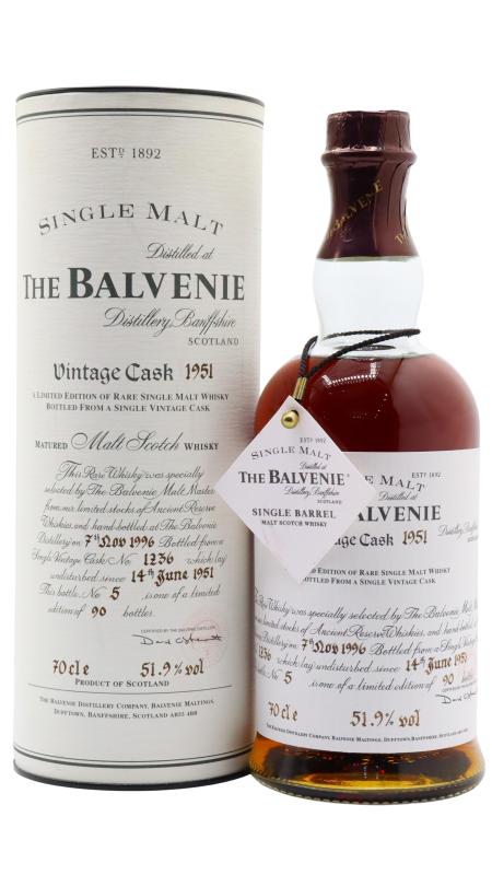 Balvenie Balvenie Vintage Cask #1236 Single Malt Scotch 1951 45 year old Whisky
