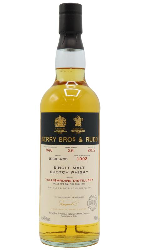 Tullibardine Tullibardine Berry Bros & Rudd - Single Cask #940 1993 26 year old Whisky