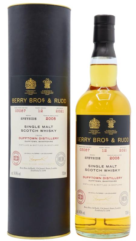 Dufftown Berry Bros & Rudd - Single Cask #03087 2008 12 year old Whisky