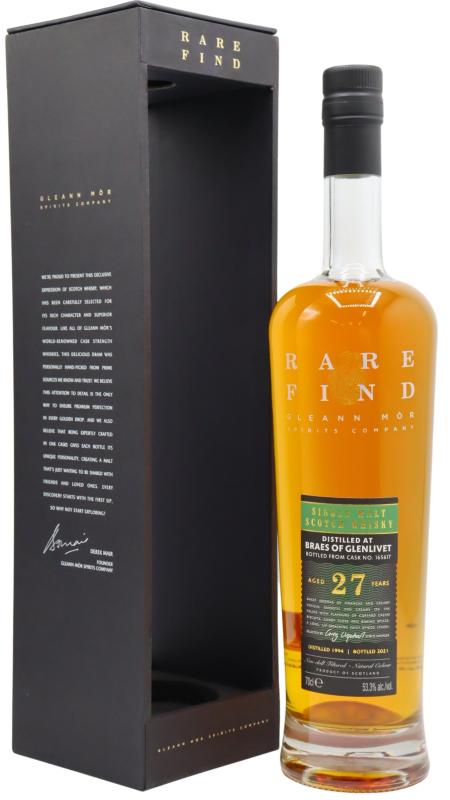 Braeval Braes Of Glenlivet - Gleann Mor Rare Find Single C 1994 27 year old Whisky