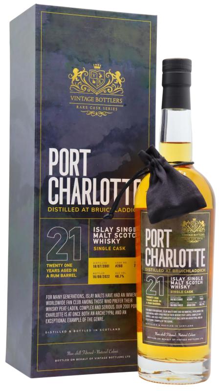 Port Charlotte Port Charlotte Vintage Bottlers - Rum Barrel Matured 2001 21 year old Whisky