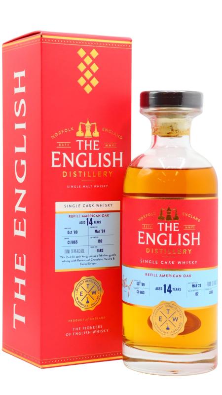 The English Whisky The English Single Cask C1/863 - Refill American Oak 2009 14 year old Whisky