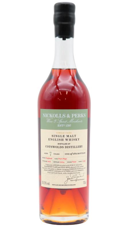 Cotswolds Nickolls & Perks - Single Ruby Port Cask #1355 2017 7 year old Whisky