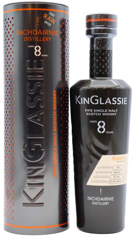 InchDairnie Kinglassie Raw Heavily Peated Single Malt Scotch 8 year old Whisky
