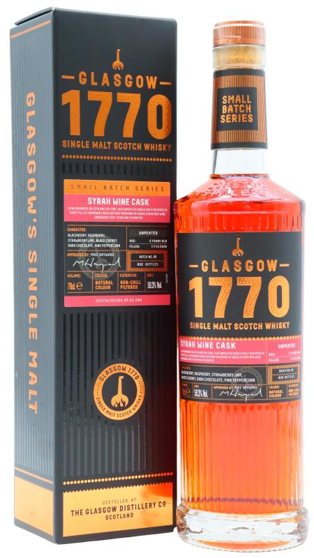 Glasgow 1770 Small Batch Series - Syrah Wine Cask Unpeated Sing 5 year old Whisky