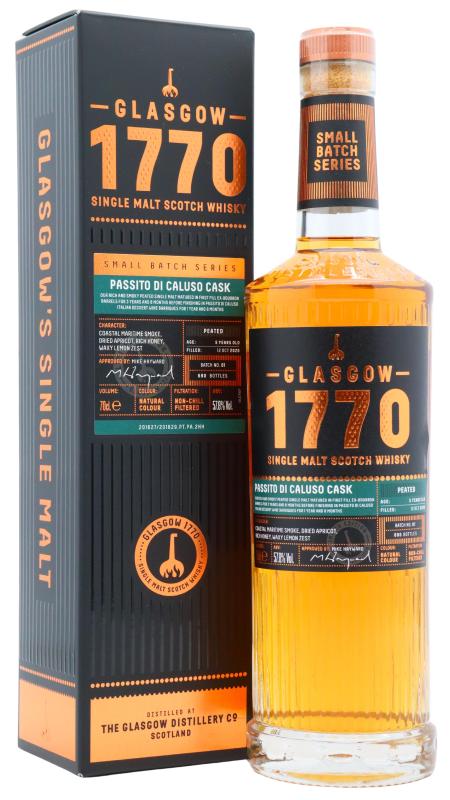 Glasgow 1770 Small Batch Series - Passito Di Caluso Dessert Win 2020 5 year old Whisky