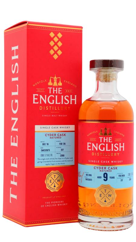 The English Whisky The English Single Cyder Cask #12873 2016 9 year old Whisky
