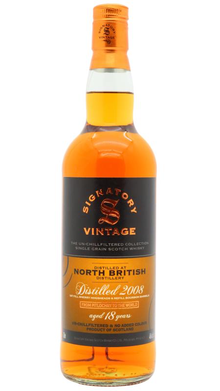 North British North British Signatory Vintage Un-Chillfiltered Collection Sing 2008 18 year old Whisky
