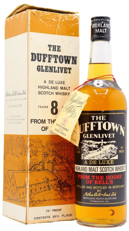Dufftown Glenlivet Deluxe Highland Malt Scotch 8 year old Whisky