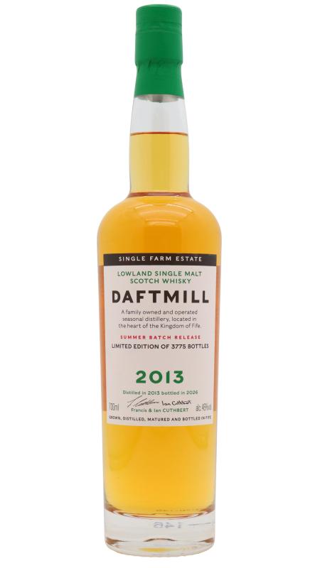 Daftmill Summer Batch 2026 Release Single Malt Scotch 2013 12 year old Whisky