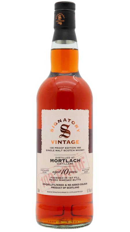 Mortlach Mortlach Signatory Vintage 100 Proof Batch #84 Single Malt 2016 10 year old Whisky