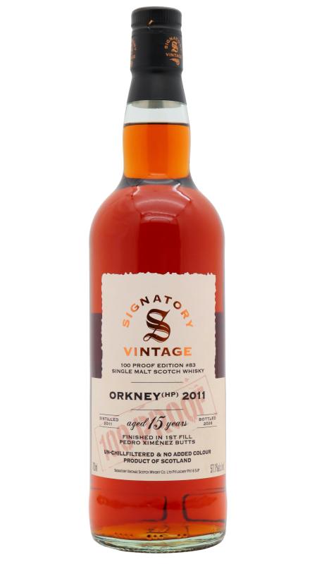 Orkney Undisclosed Orkney Signatory Vintage 100 Proof Batch #83 Single Malt 2011 15 year old Whisky