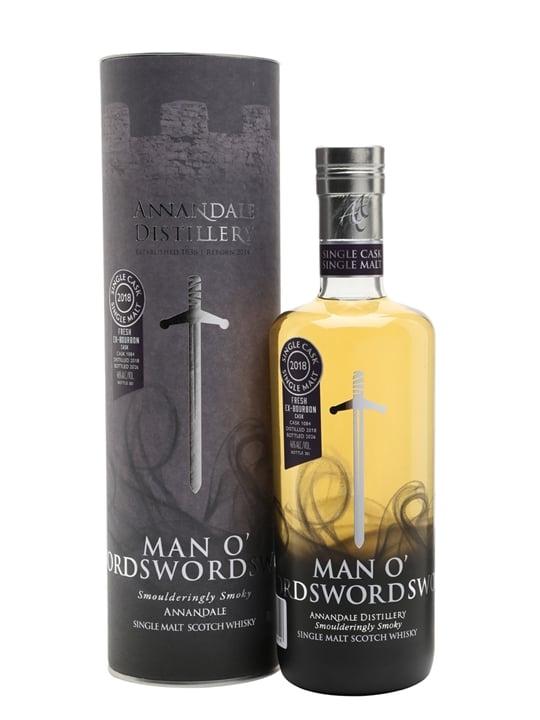 Annandale 2018 / Fresh Bourbon Cask 1084 / Peated Man O'Sword Lowland Whisky